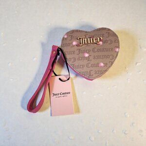 Juicy Couture Café/Pink Love Potion V-I Heart Juicy Heart Zip Around Wallet